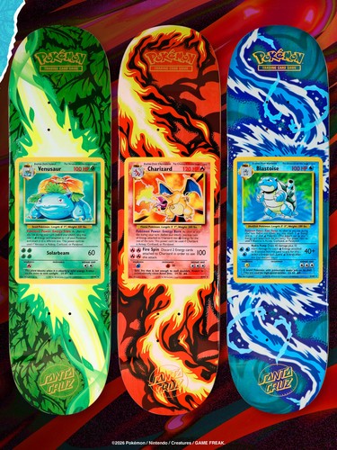 Santa Cruz x Pokemon TCG Blind Bag Skateboard Deck 8" 2026 30th - New & Sealed